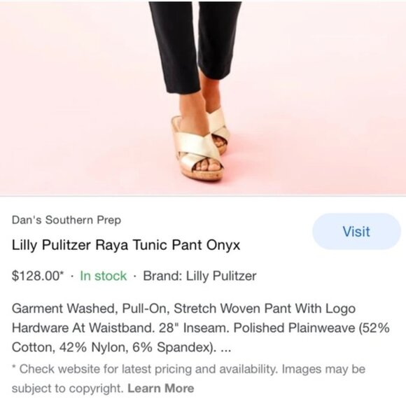 Lilly Pulitzer Raya Tunic Pant Onyx - Picture 3 of 13
